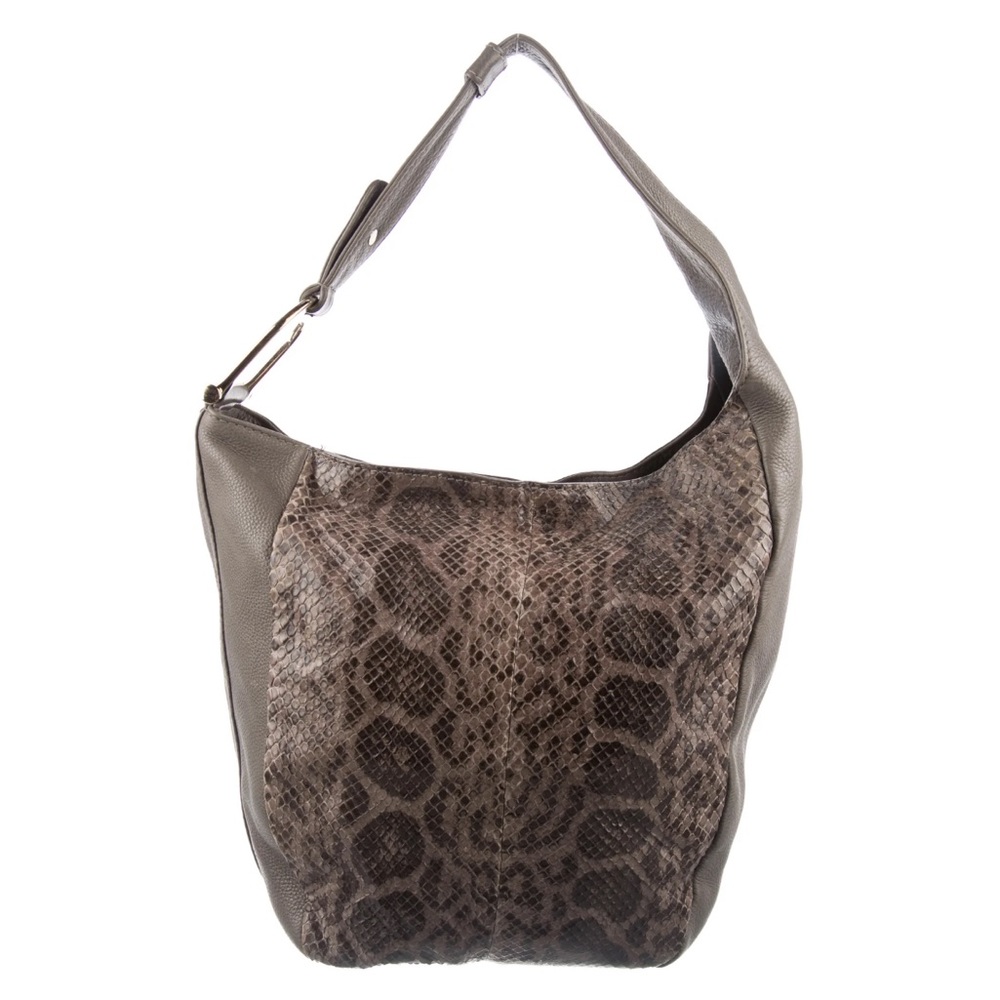 Authentic Gucci Python Greenwich Hobo Handbag (RARE) Grey Python